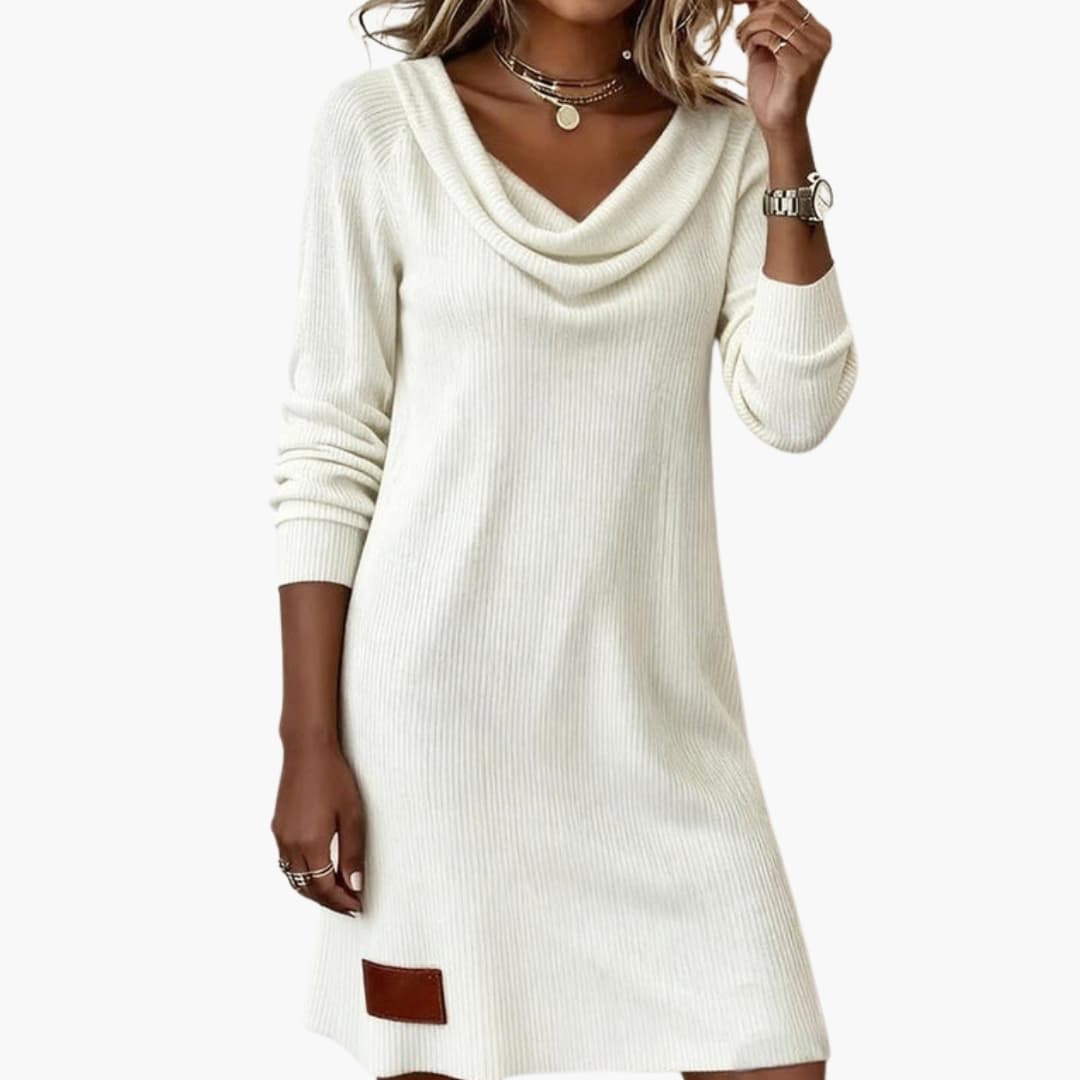 Ladies Classic Fit Collared Dress with Long Sleeves