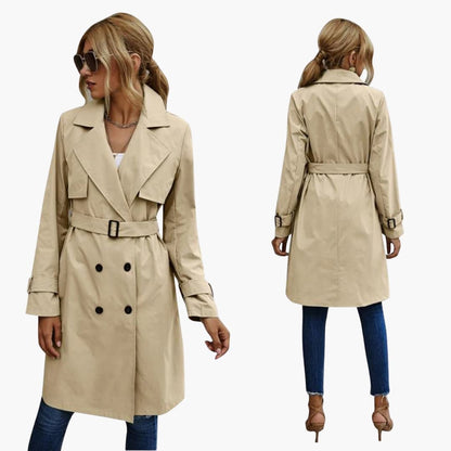 Classic Double Breasted Rain Coat for Women