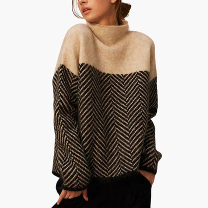 Women's Soft Crew Neck Patterned Jumper Sweater