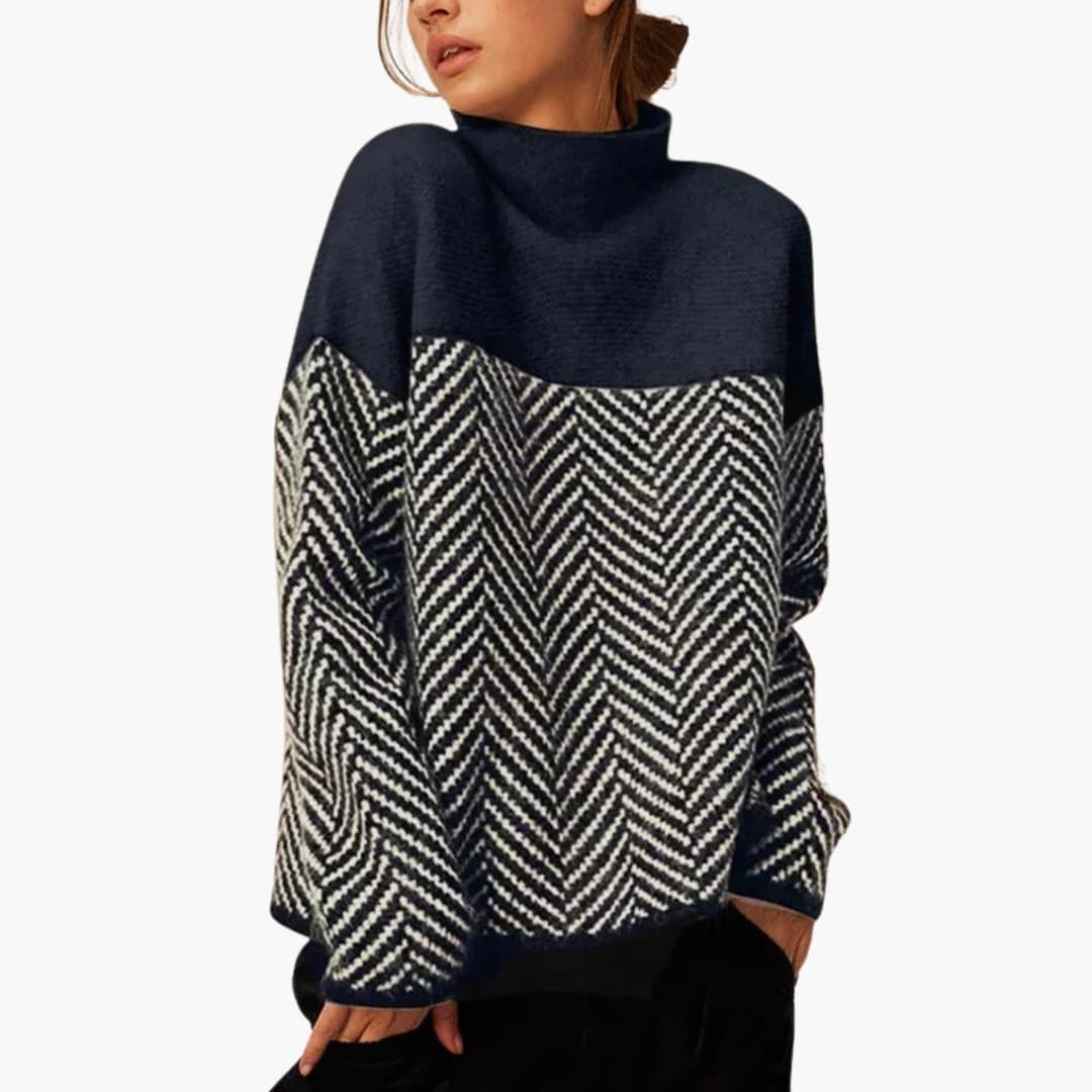 Women's Soft Crew Neck Patterned Jumper Sweater - Olytrend