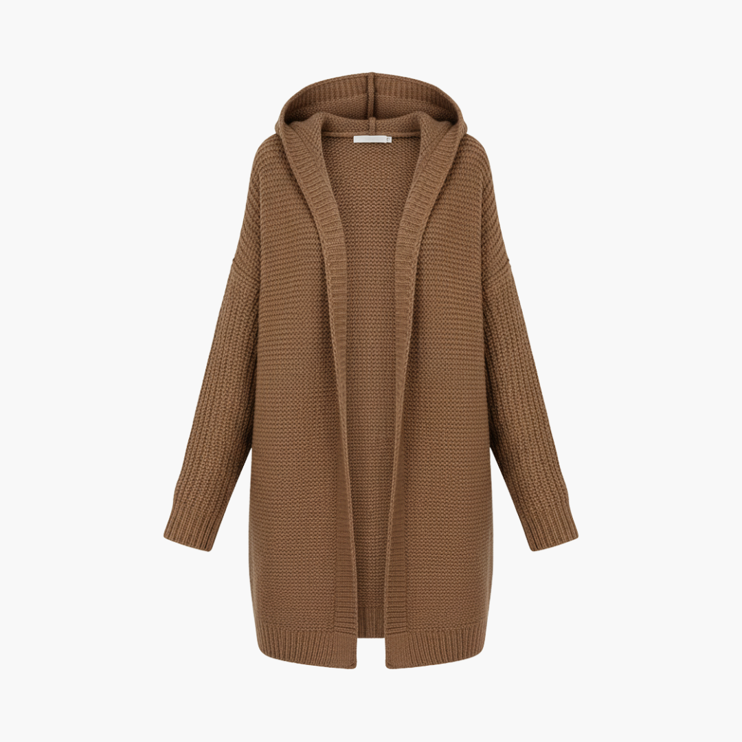 Cozy Women's Open Front Hooded Sweater - Olytrend