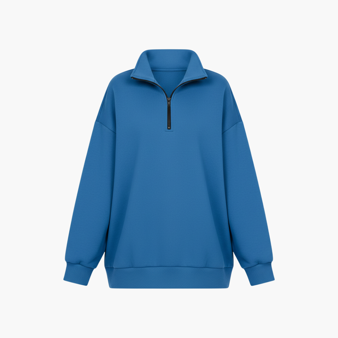 Ladies Soft Half Zip Pullover Sweater - Olytrend