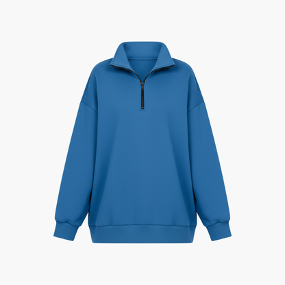 Ladies Soft Half Zip Pullover Sweater - Olytrend