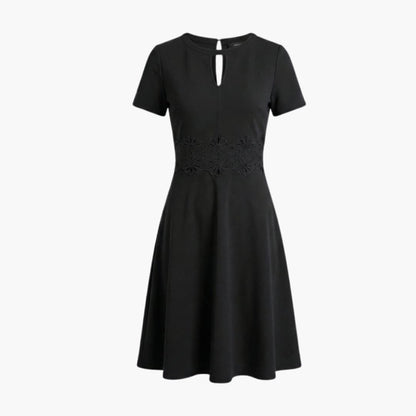 Feminine Short Sleeve Fit and Flare Dress