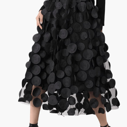 Flowy Long Women's Tiered Skirt with Ruffled Trim