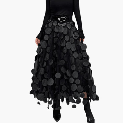 Flowy Long Women's Tiered Skirt with Ruffled Trim