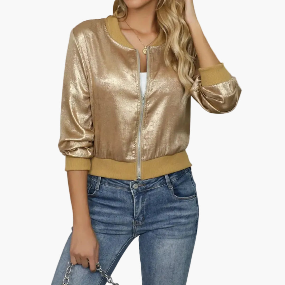 Slim Fit Women's Bomber Jacket for Layering - Olytrend