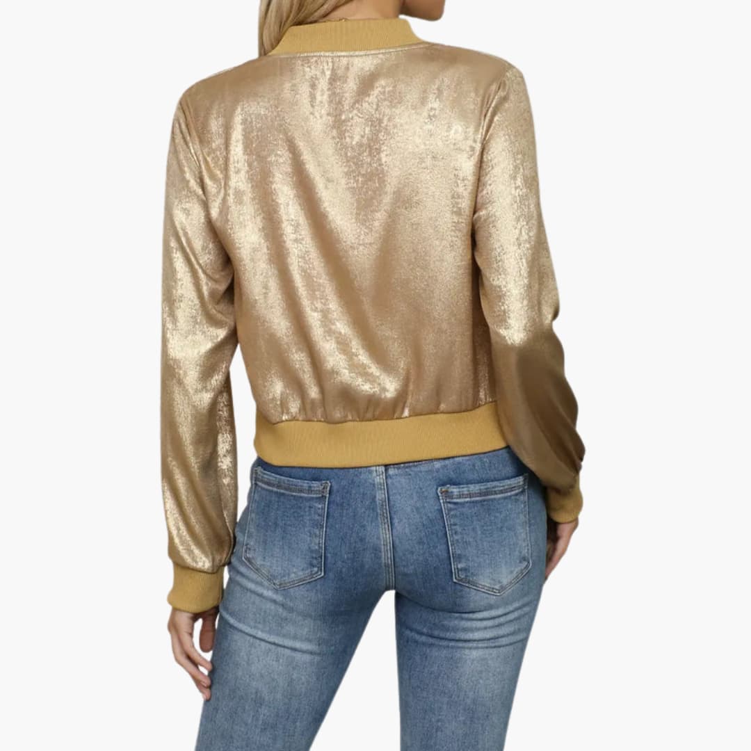 Slim Fit Women's Bomber Jacket for Layering