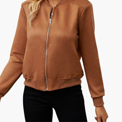 Ladies' Oversized Ribbed Cuff Bomber Jacket