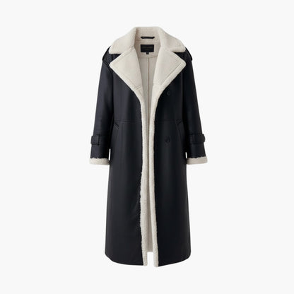 Classic Ladies Trench Coat with Faux Fur Trim - Olytrend
