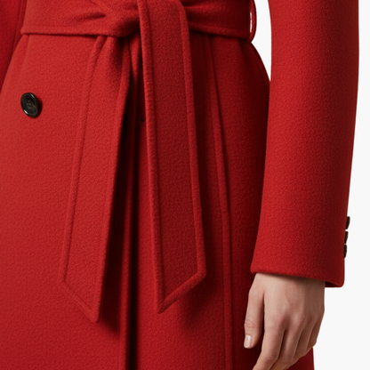Ladies Classic Overcoat with Belted Waist