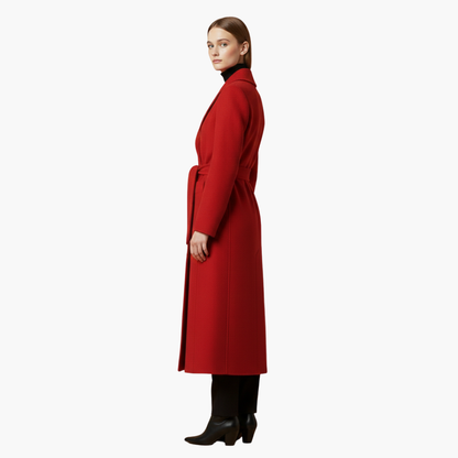 Ladies Classic Overcoat with Belted Waist