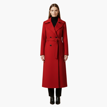 Ladies Classic Overcoat with Belted Waist