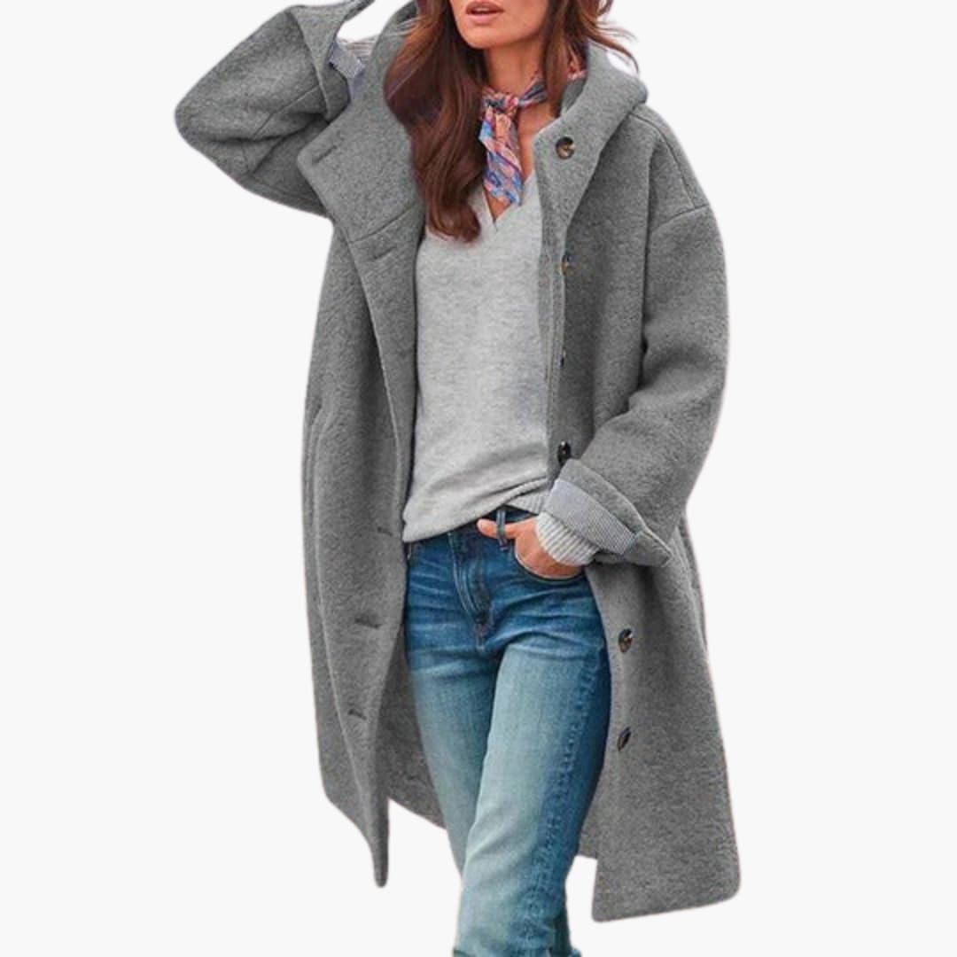 Ladies Tall Parka with High Collar and Zip Front