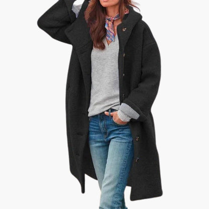 Ladies Tall Parka with High Collar and Zip Front