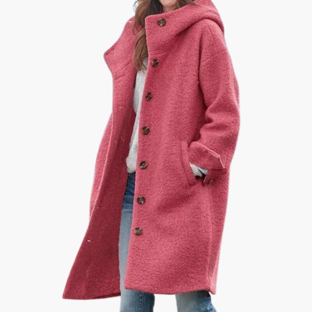 Ladies Tall Parka with High Collar and Zip Front - Olytrend