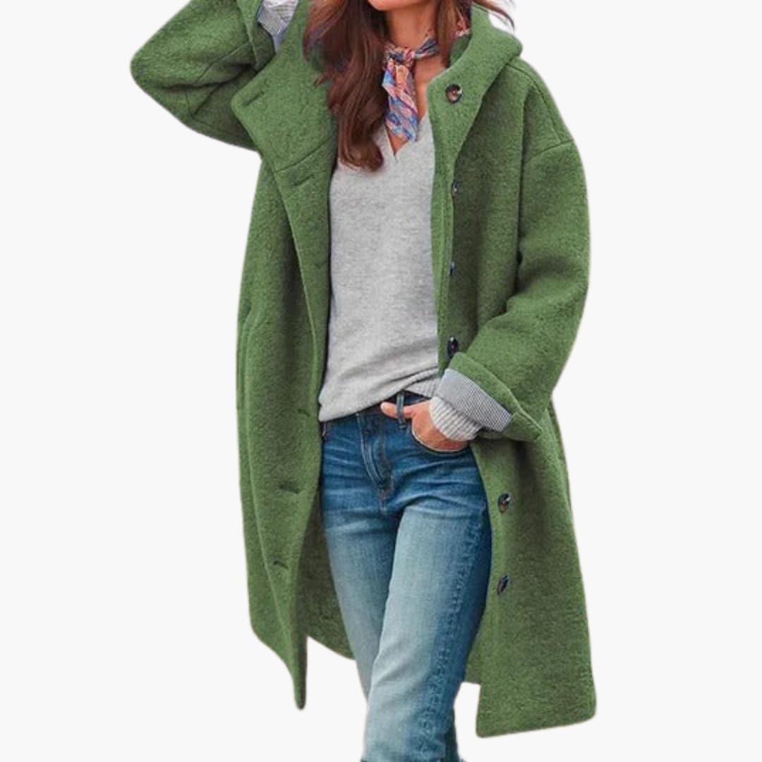 Ladies Tall Parka with High Collar and Zip Front