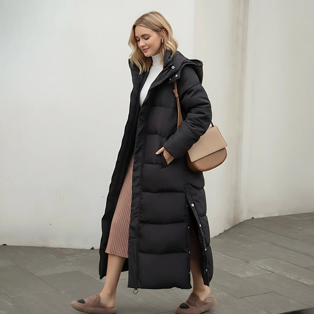 Women's Warm Puffer Coat - Long Quilted Parka Jacket - Nocini