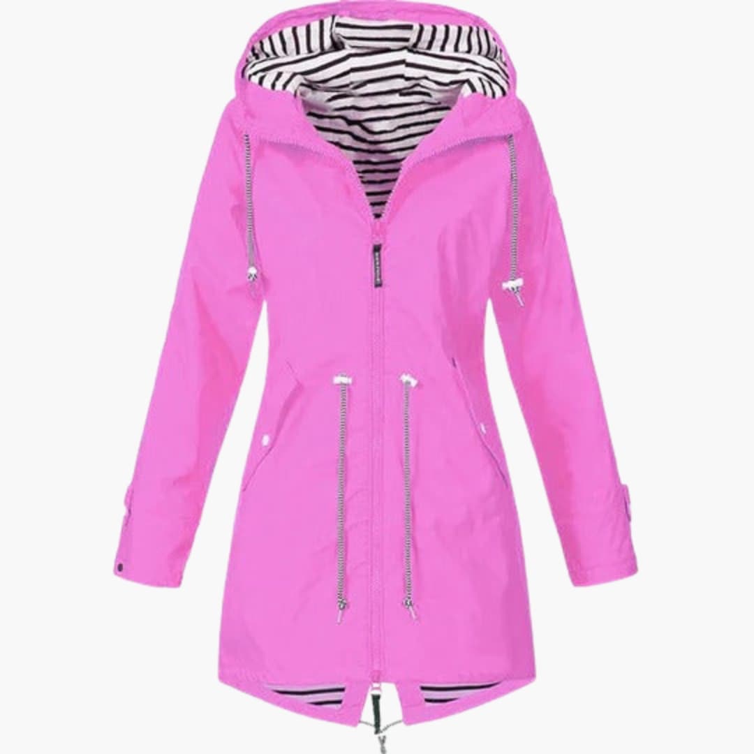 Ladies Tall Parka Coat with Adjustable Belted Waist