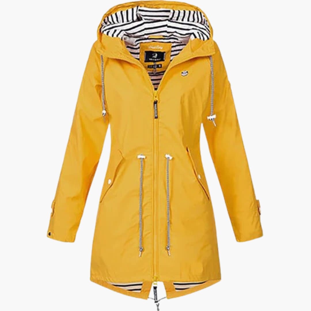 Ladies Tall Parka Coat with Adjustable Belted Waist - Olytrend