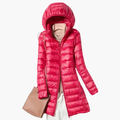 Ladies Waterproof Hooded Coat with Zip Front