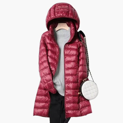 Ladies Waterproof Hooded Coat with Zip Front