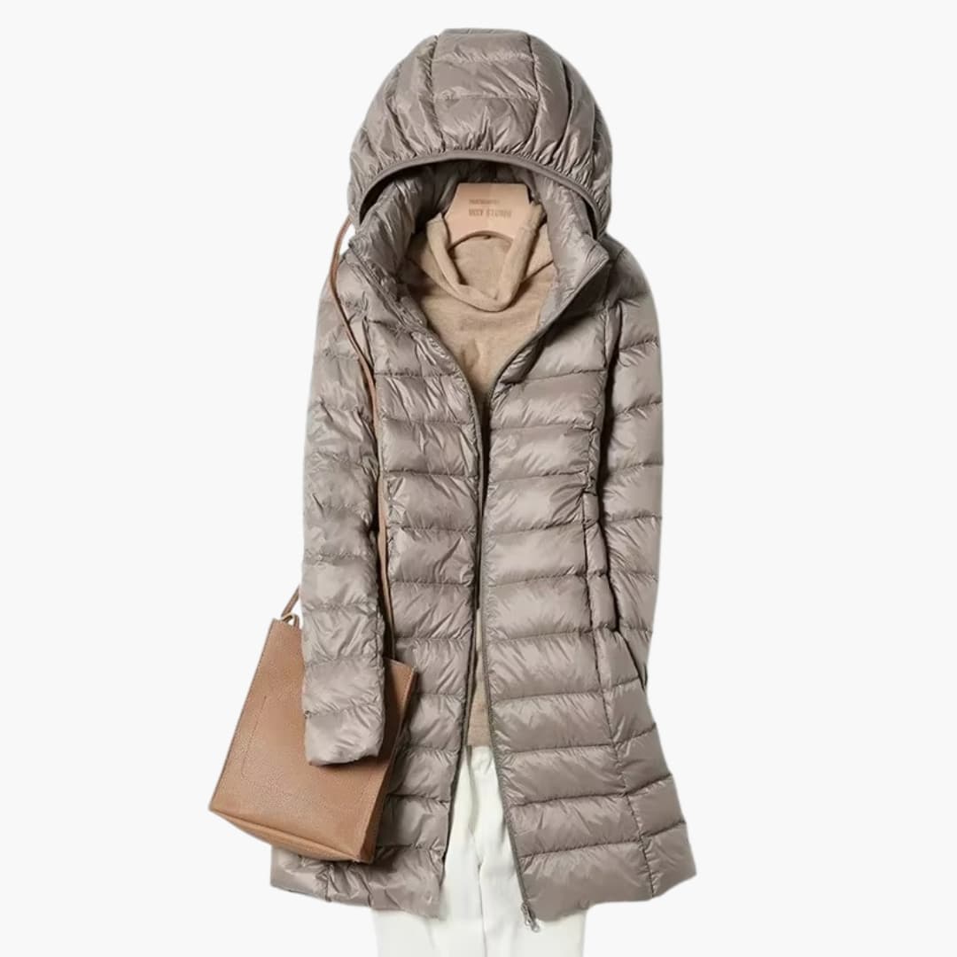 Ladies Waterproof Hooded Coat with Zip Front - Olytrend