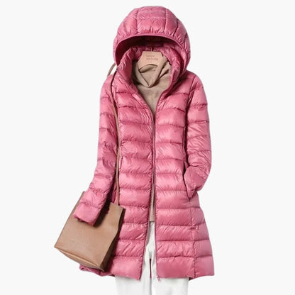 Ladies Waterproof Hooded Coat with Zip Front