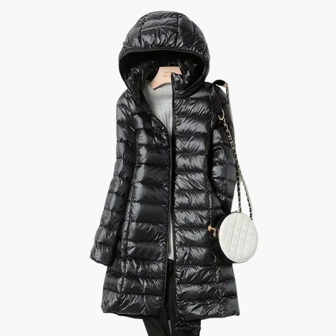 Ladies Waterproof Hooded Coat with Zip Front
