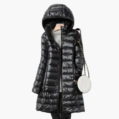 Ladies Waterproof Hooded Coat with Zip Front