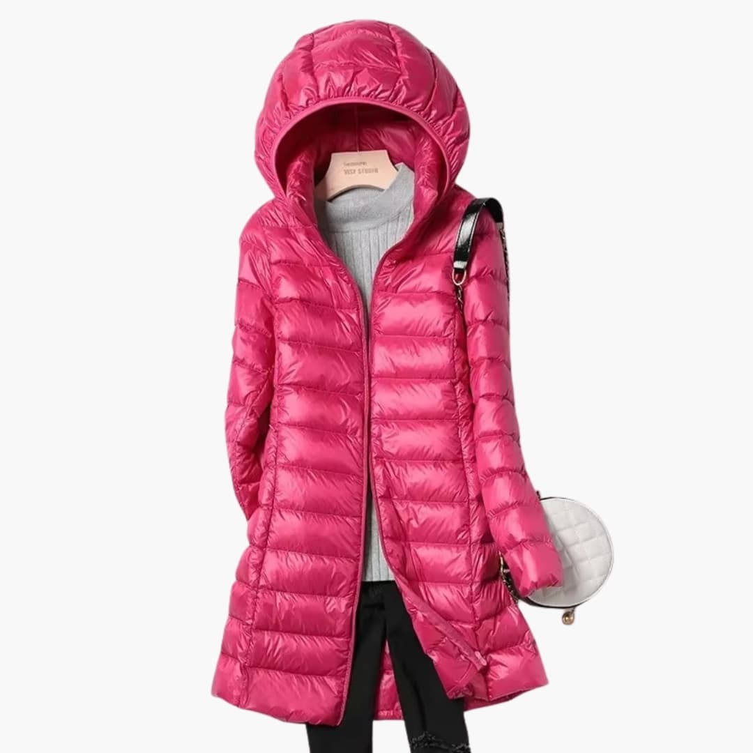Ladies Waterproof Hooded Coat with Zip Front