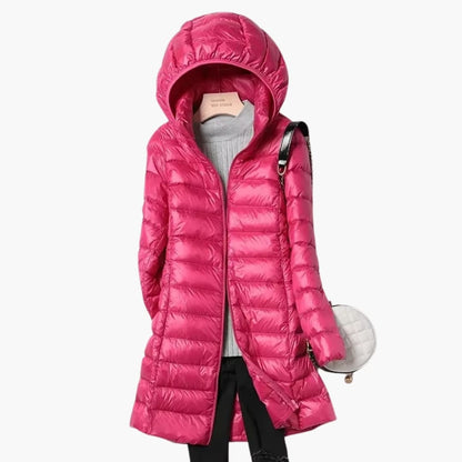 Ladies Waterproof Hooded Coat with Zip Front