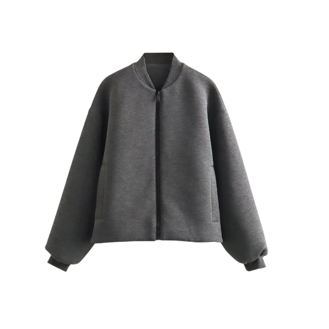 Ladies Classic Zip Up Bomber Jacket - Olytrend