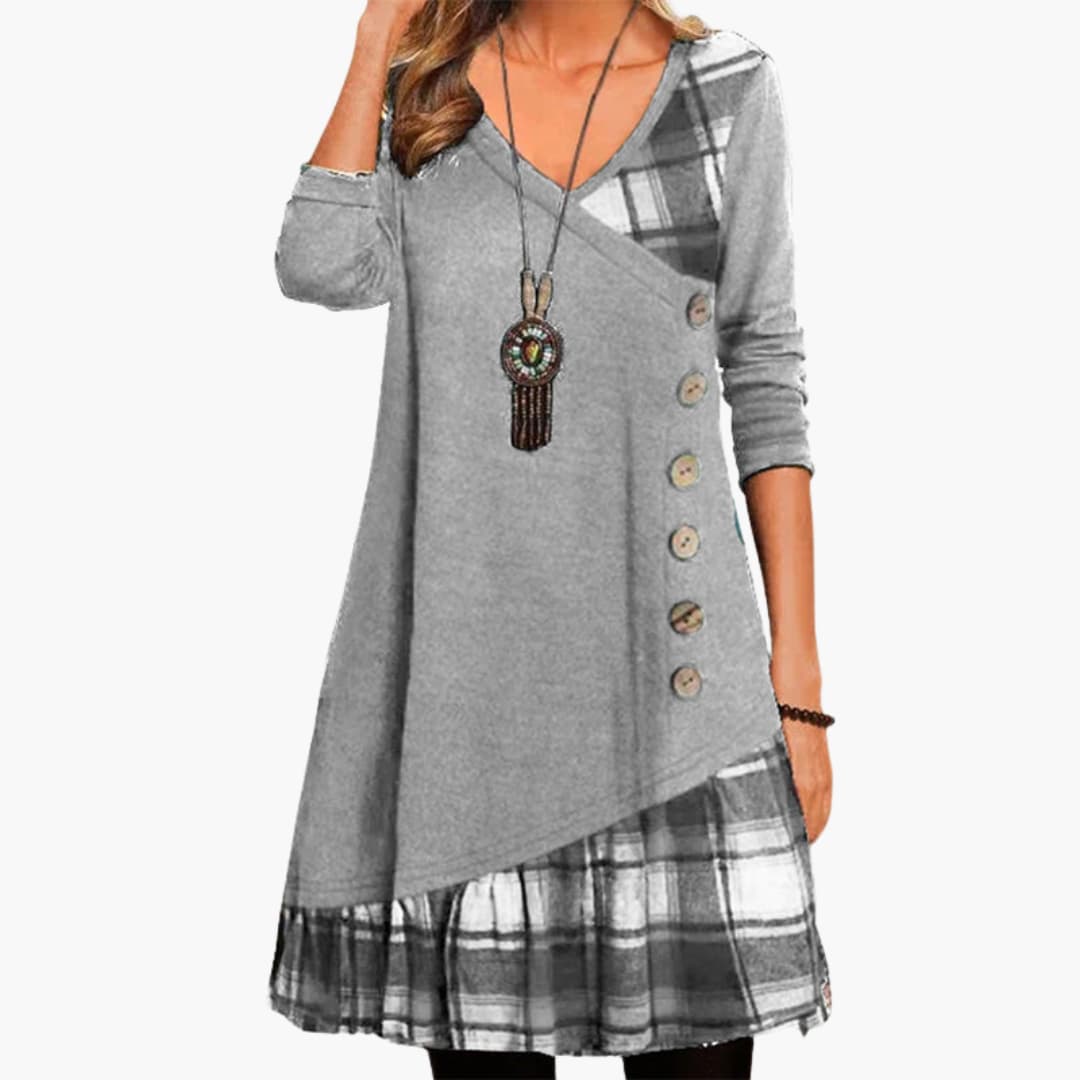 Floral Long Sleeve Fit and Flare Dress - Olytrend