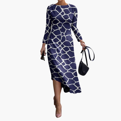Ladies Elegant Maxi Dress with Uneven Hemline