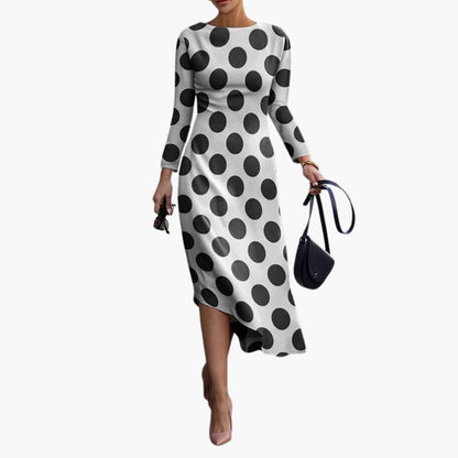 Ladies Elegant Maxi Dress with Uneven Hemline