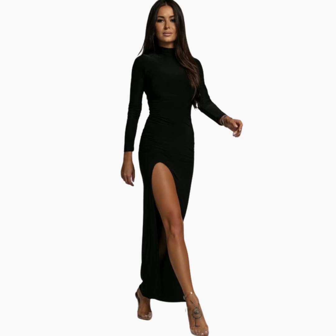 Ladies Classic Crew Neck Maxi Dress - Olytrend