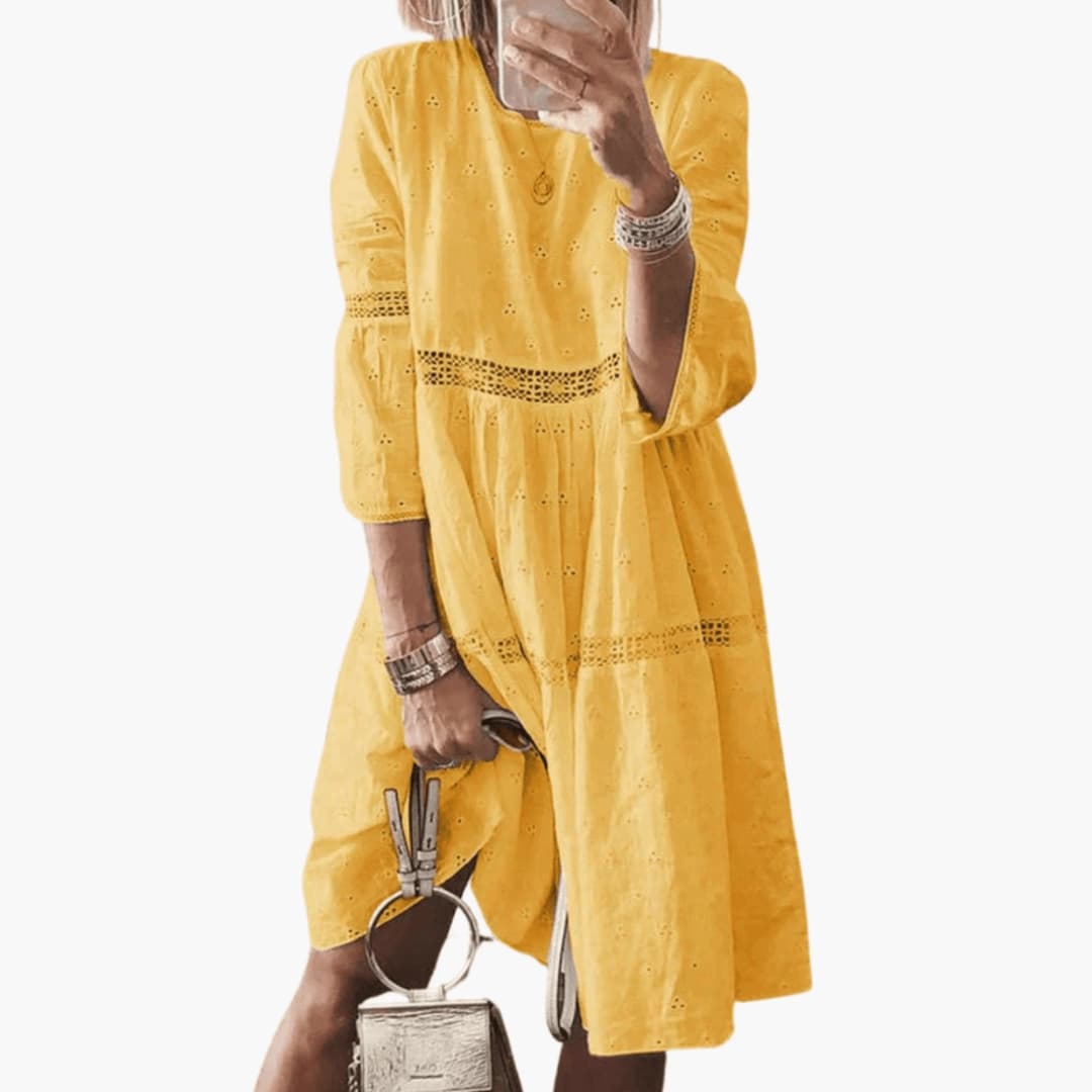 Casual Long Sleeve Knit Midi Dress for Women