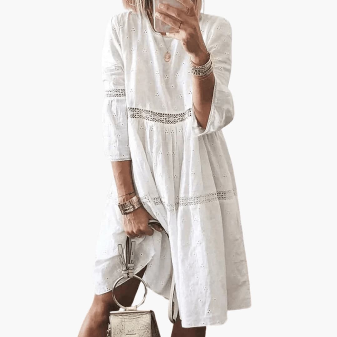 Casual Long Sleeve Knit Midi Dress for Women