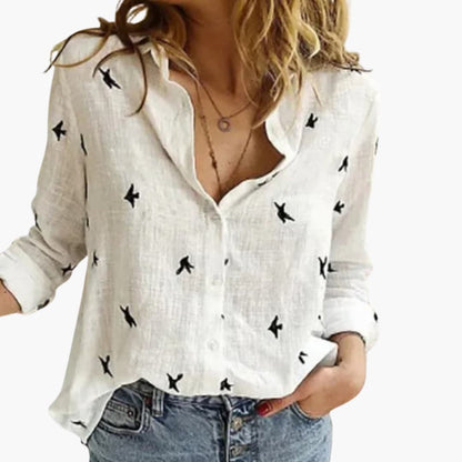 Classic Dot Women's Casual Button Down Shirt