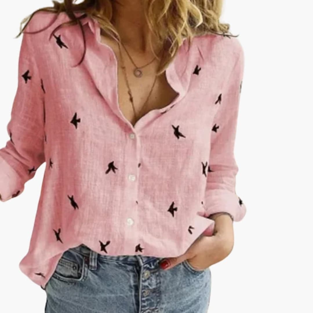 Classic Dot Women's Casual Button Down Shirt