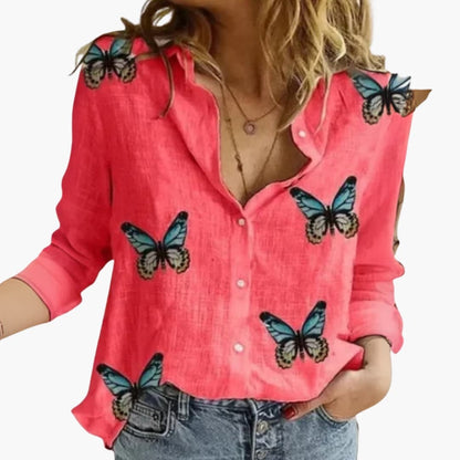 Classic Dot Women's Casual Button Down Shirt