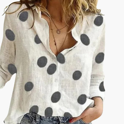 Classic Dot Women's Casual Button Down Shirt