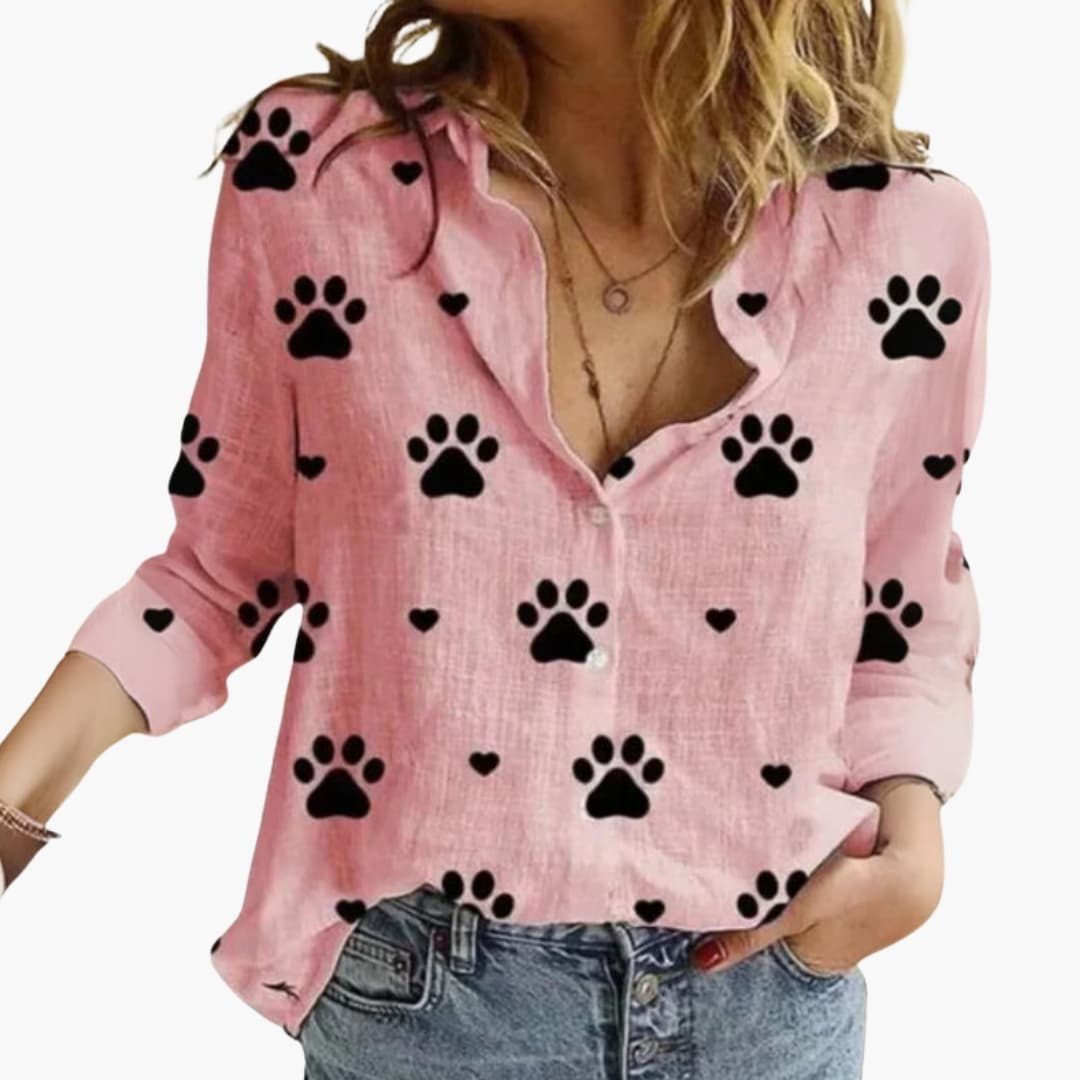 Classic Dot Women's Casual Button Down Shirt