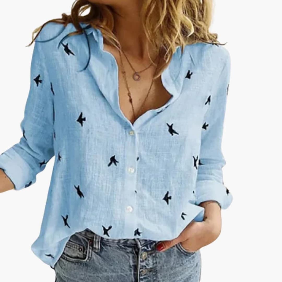 Classic Dot Women's Casual Button Down Shirt