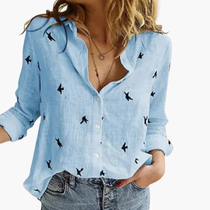 Classic Dot Women's Casual Button Down Shirt