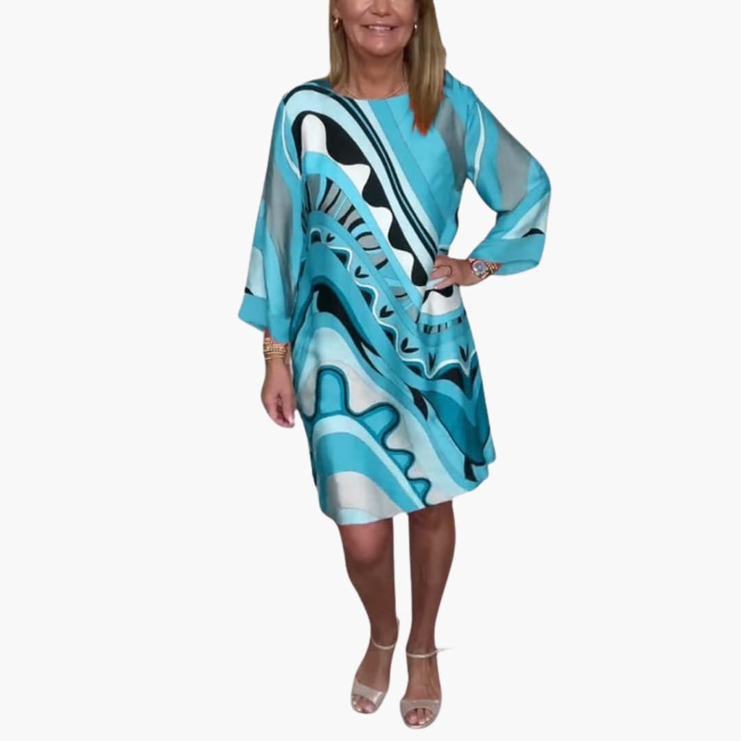 Relaxed Fit Ladies Casual Printed Maxi Dress