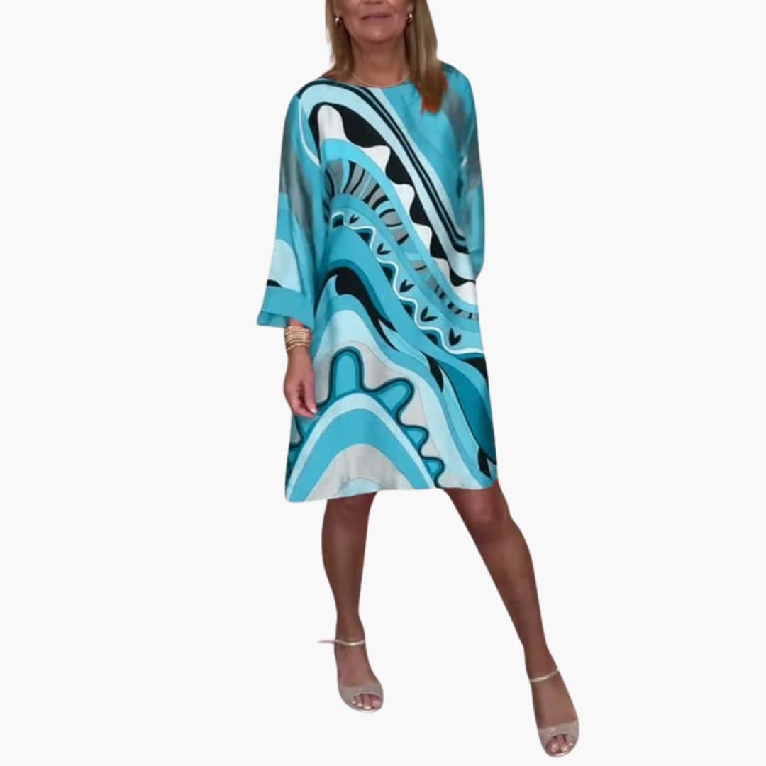 Relaxed Fit Ladies Casual Printed Maxi Dress