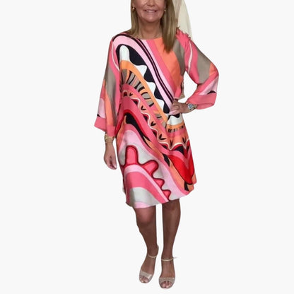 Relaxed Fit Ladies Casual Printed Maxi Dress - Olytrend