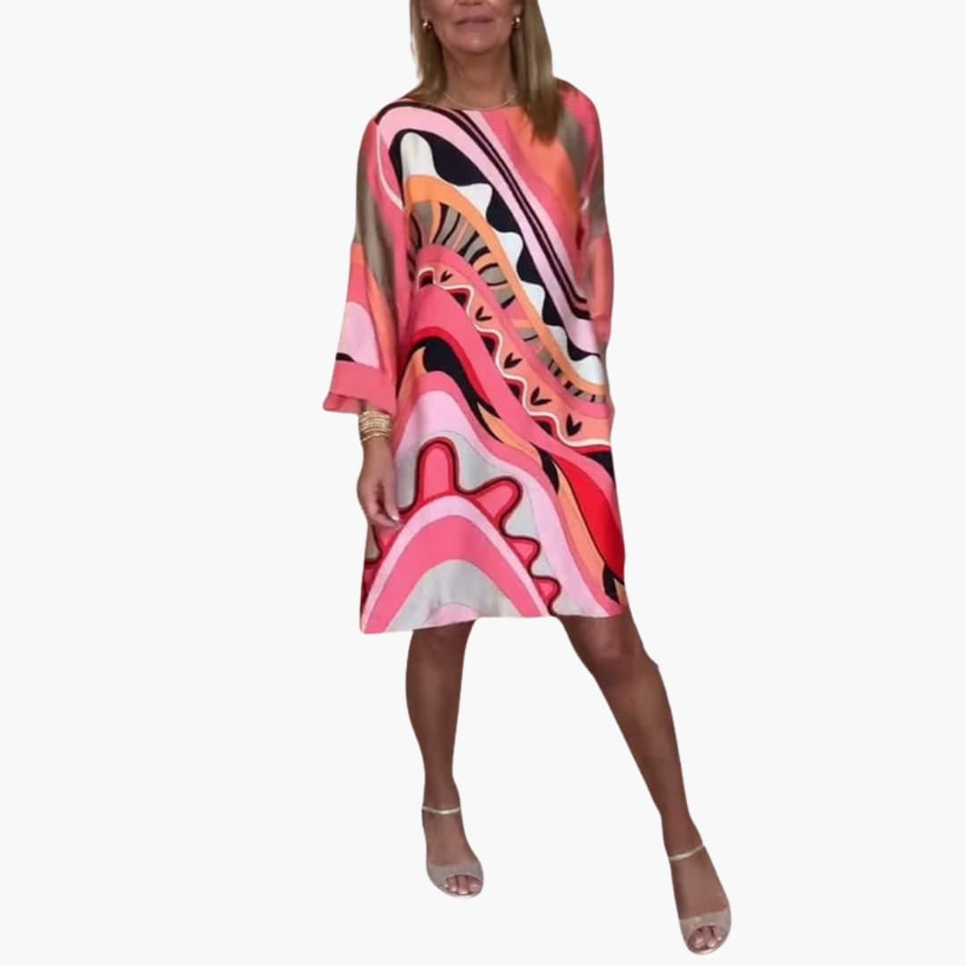 Relaxed Fit Ladies Casual Printed Maxi Dress